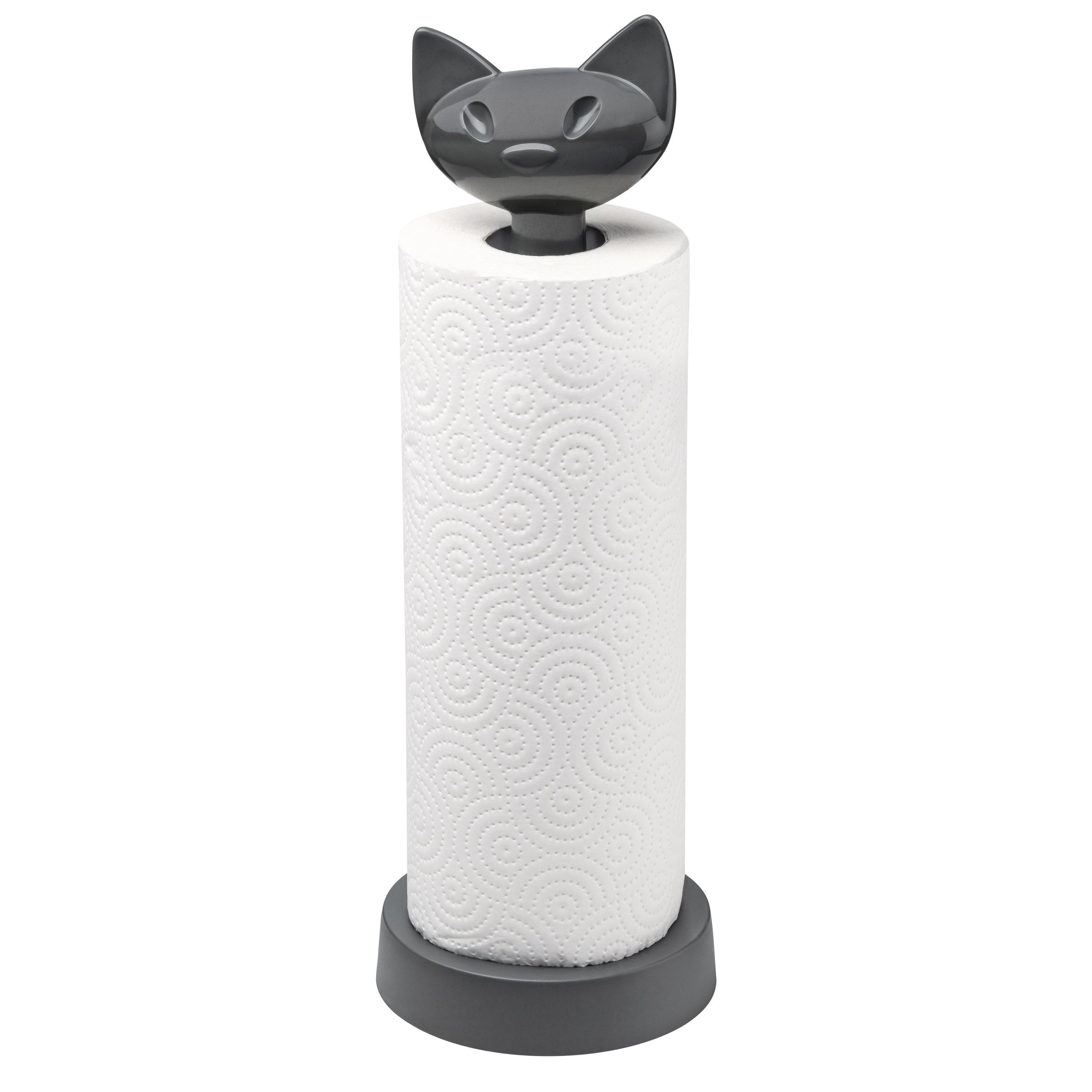 Koziol – Küchenrollenhalter, Biokunststoff, Ø 12,8 × 36,9 cm, Grau, für Rollen bis 26 cm