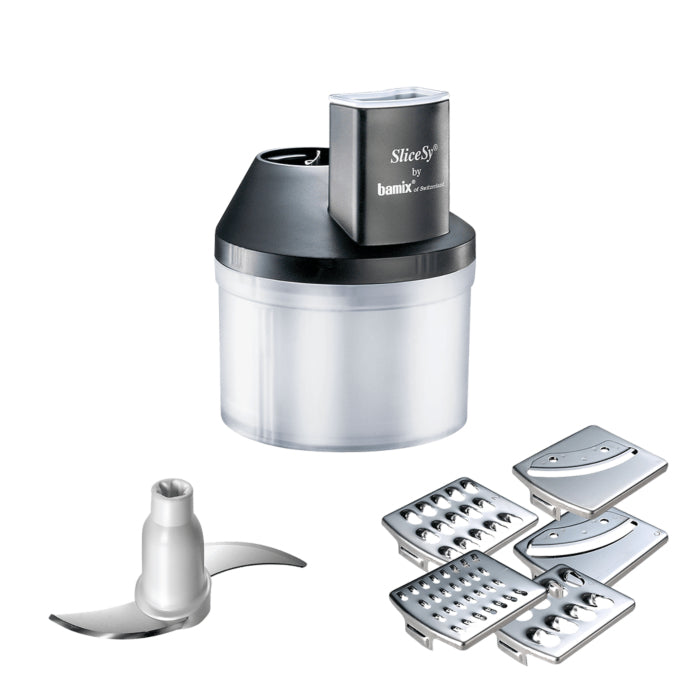 Bamix Stabmixer-Aufsatz Zerkleinerer SliceSy – für Stabmixer, Kunststoff, Schwarz