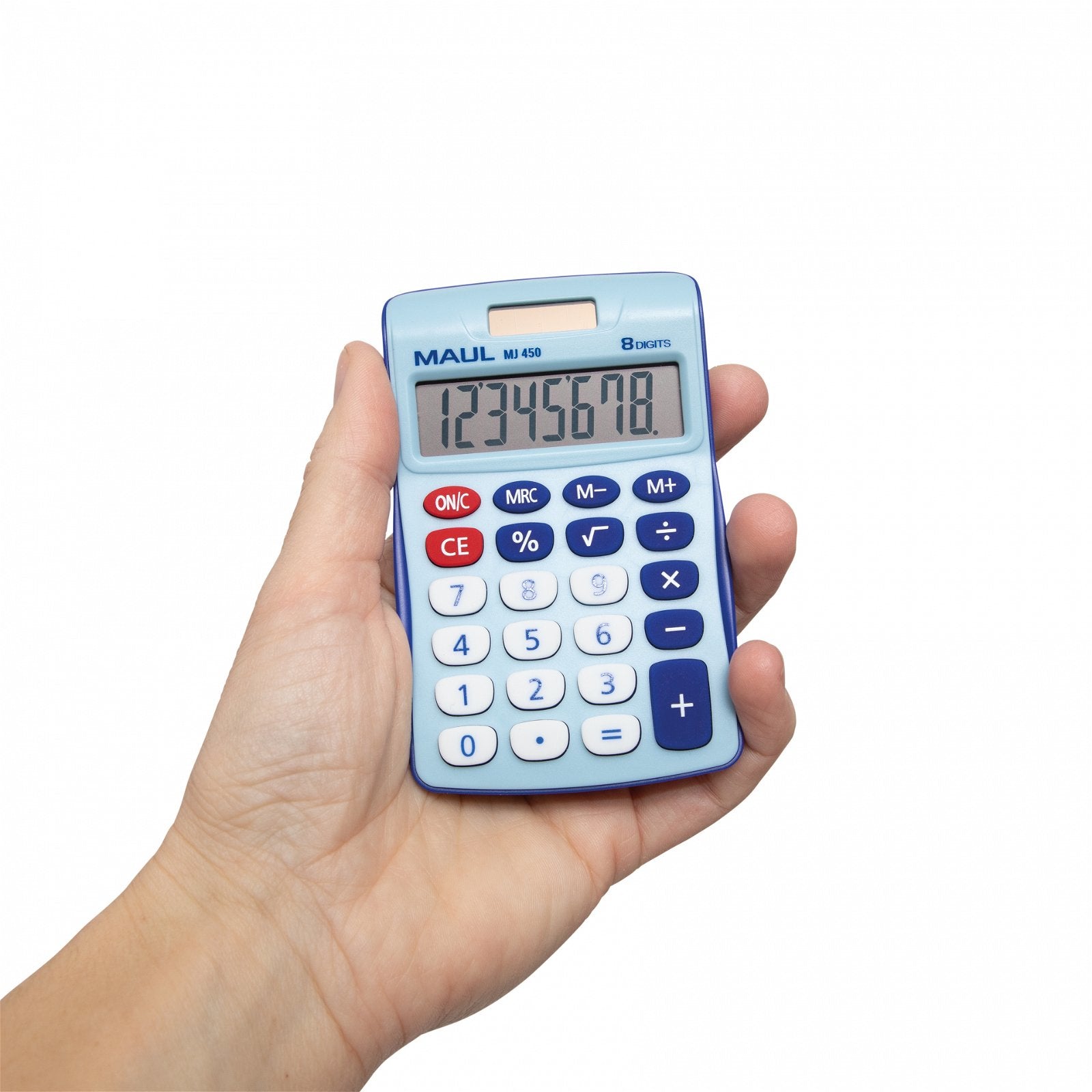 MAUL Taschenrechner MJ450 Junior – 8-stellig – Batteriebetrieb – Blau