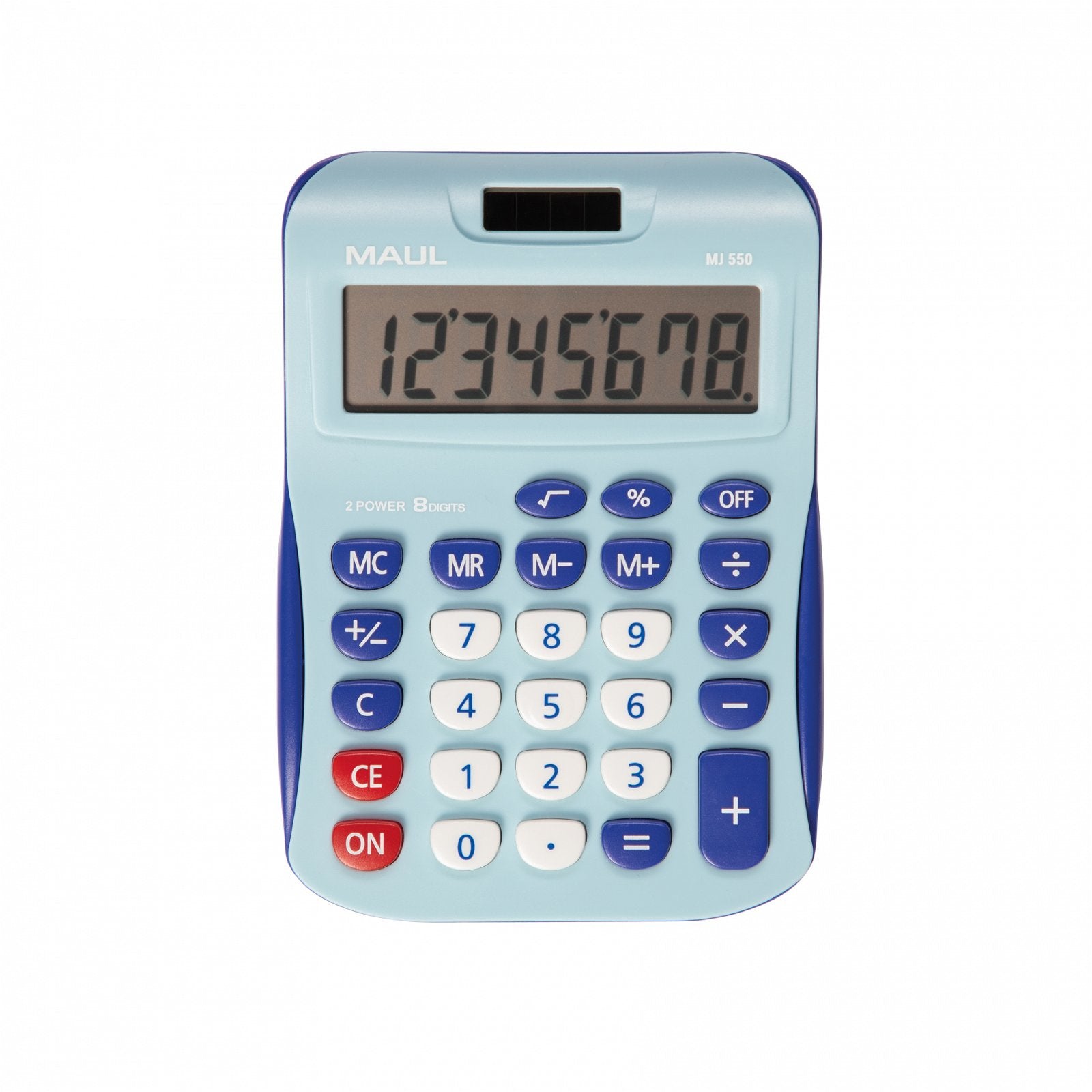 MAUL Taschenrechner MJ550 Junior – 8-stellig – Solar/Batterie – Blau