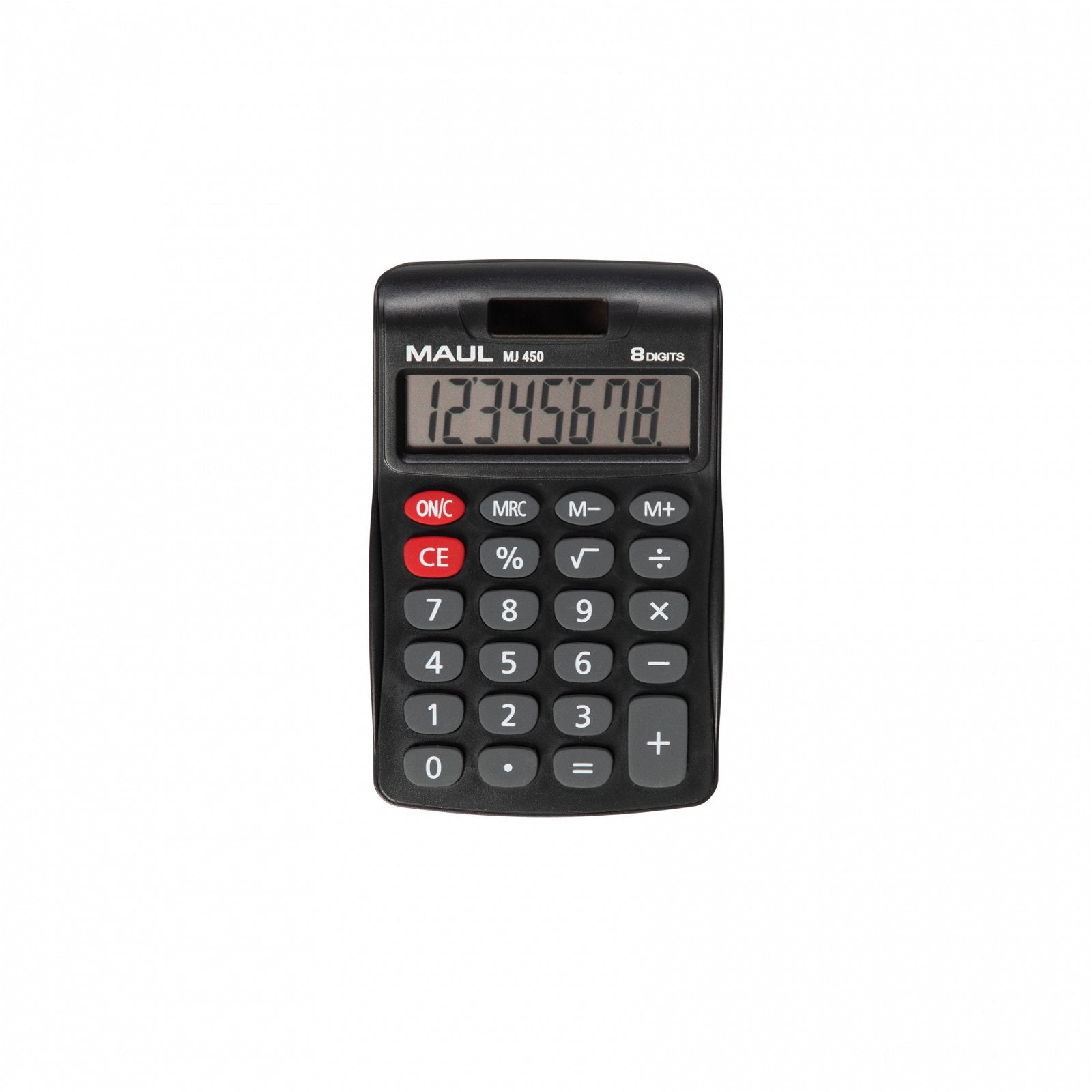 MAUL Taschenrechner MJ450 Junior – 8-stellig – Solar/Batterie – Schwarz
