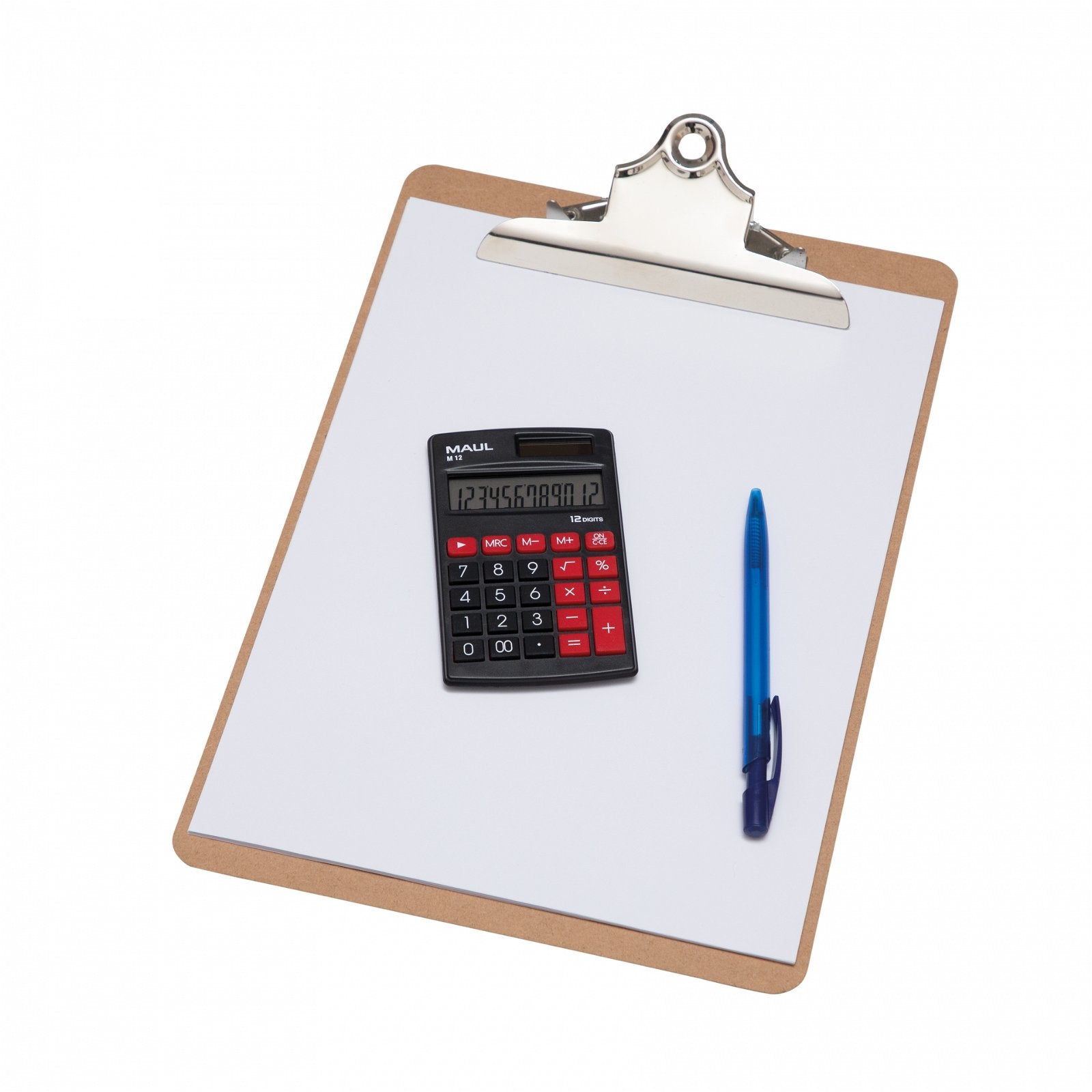 MAUL Taschenrechner M12 – 12-stellig – Solar/Batterie – Schwarz/Rot
