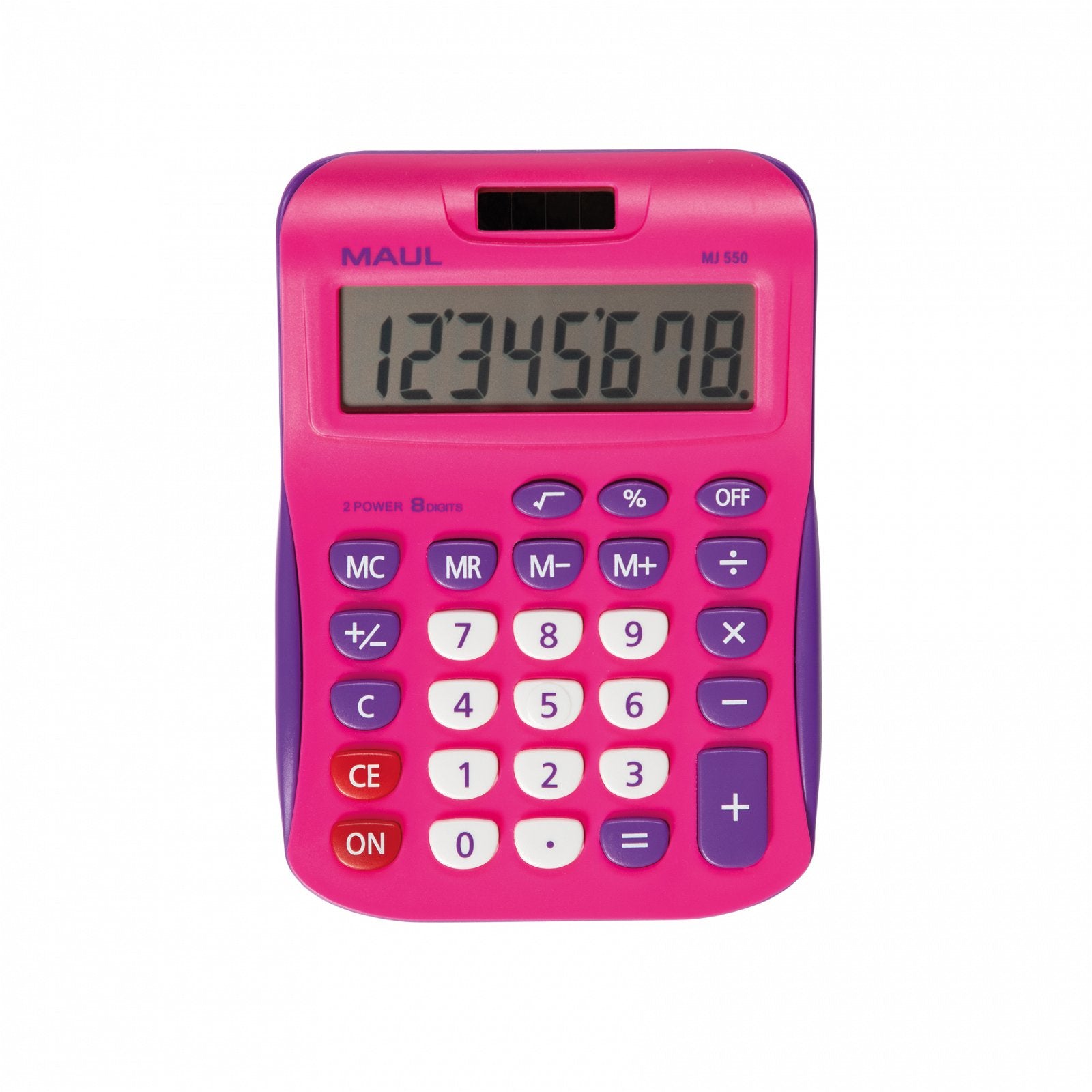 Maul Taschenrechner MJ550 Junior – 8-stellig – Solar/Batterie – Pink