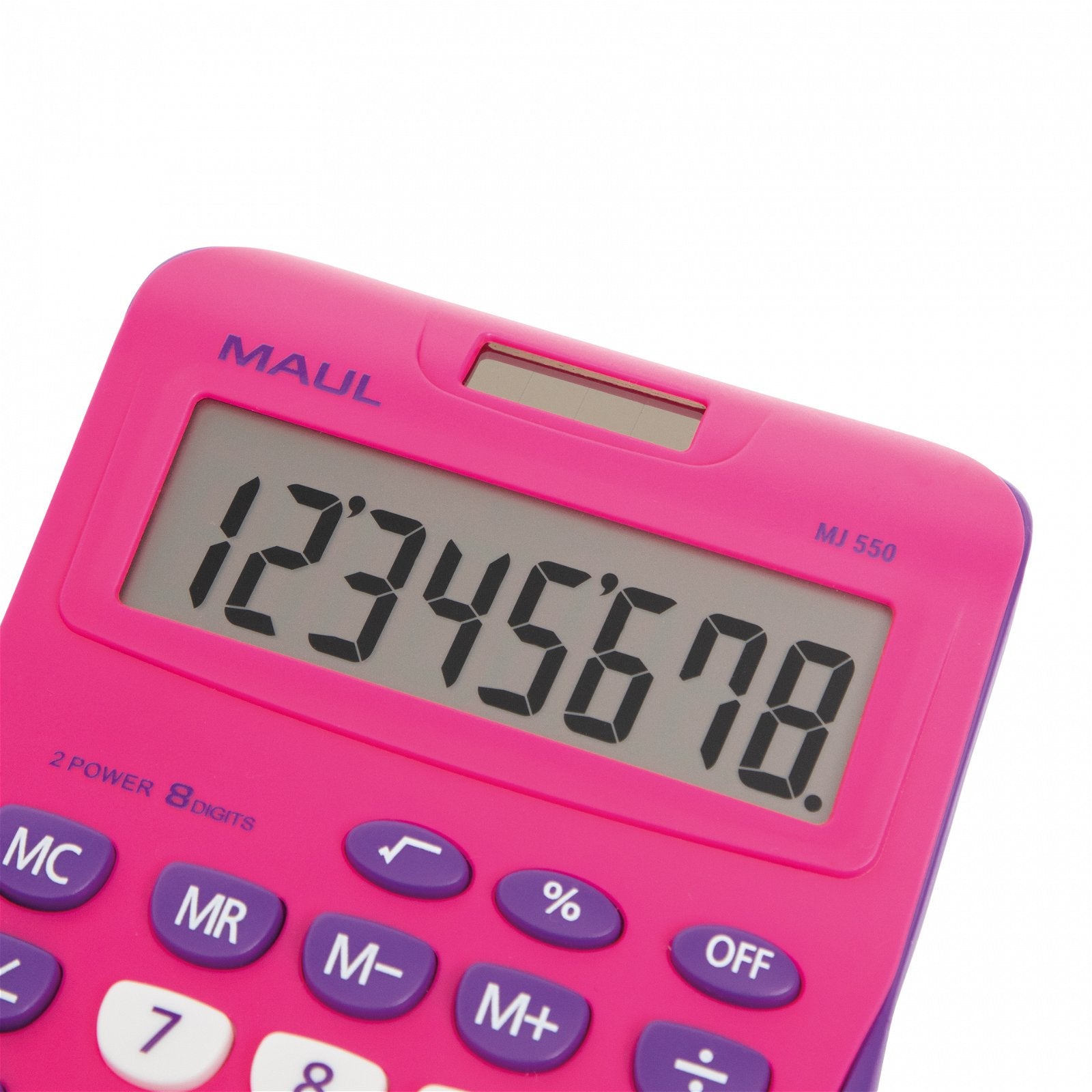 Maul Taschenrechner MJ550 Junior – 8-stellig – Solar/Batterie – Pink
