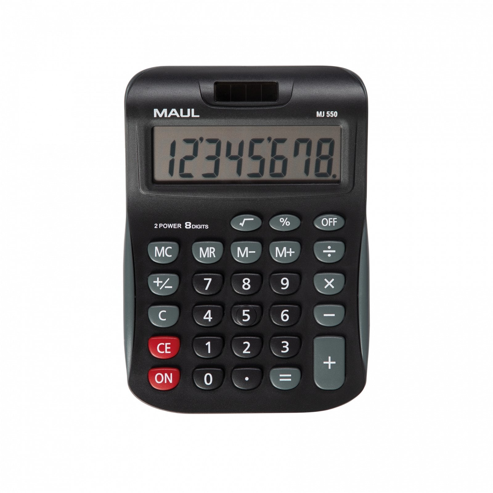 MAUL Taschenrechner MJ550 Junior – 8-stellig – Solar/Batterie – Schwarz