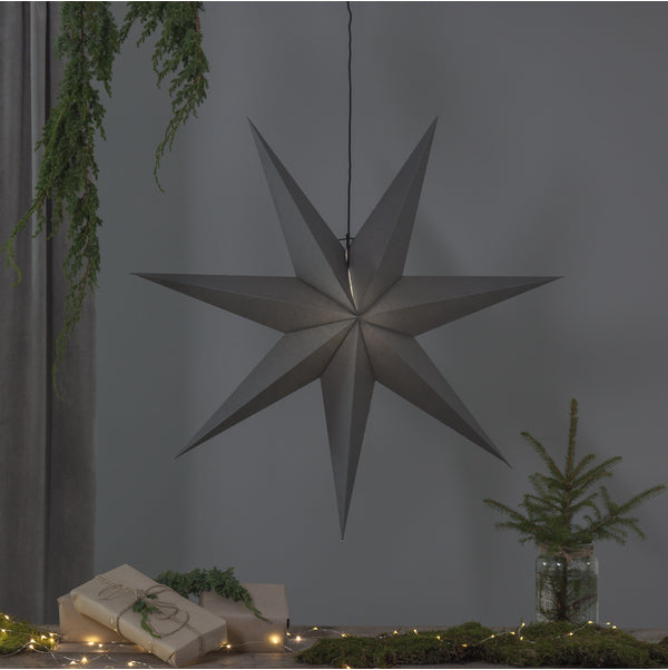 Star Trading Stern – 100 × 100 × 21 cm – Papier, grau