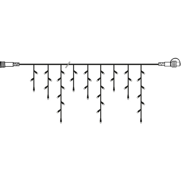 Star Trading System Decor Eiszapfen-Lichterkette Erweiterung – 2700 K – IP44 – für System Decor – Schwarz