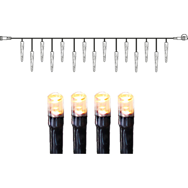 Star Trading System Decor Eiszapfen-Lichterkette Erweiterung – 5 m – Warmweiss – IP44 – für System Decor