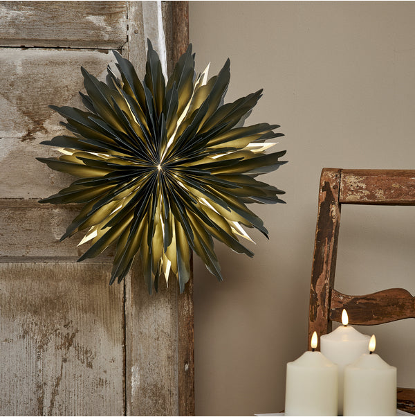 Star Trading Hängeleuchte Papierstern Dis – E14, 40 cm, IP20 – Grün