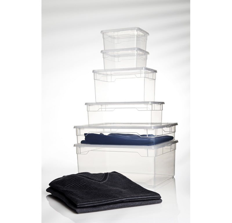 Rotho Clear Box Ablageschale – transparent – 335 × 110 × 190 mm