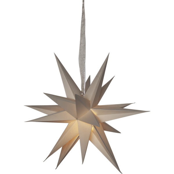 Star Trading Papierstern December – E14, Durchmesser 45 cm, IP20 – Beige