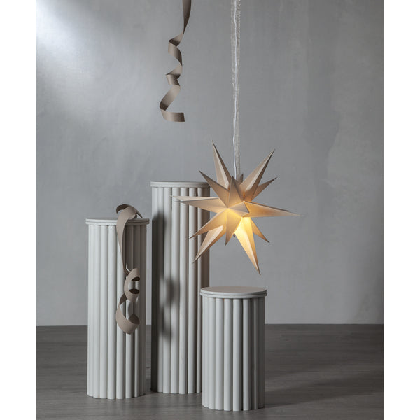 Star Trading Papierstern December – E14, Durchmesser 45 cm, IP20 – Beige