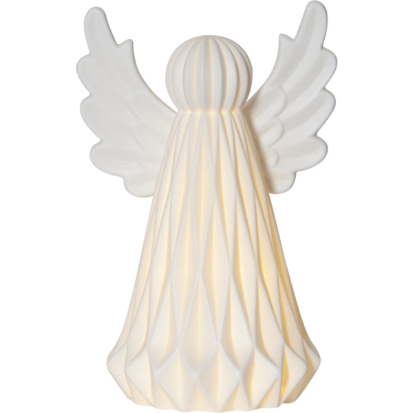 Star Trading Dekorationsfigur – 18 × 13 × 11 cm – weiss, mit LED, batteriebetrieben