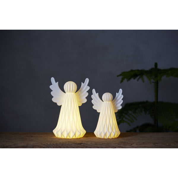 Star Trading Dekorationsfigur – 18 × 13 × 11 cm – weiss, mit LED, batteriebetrieben