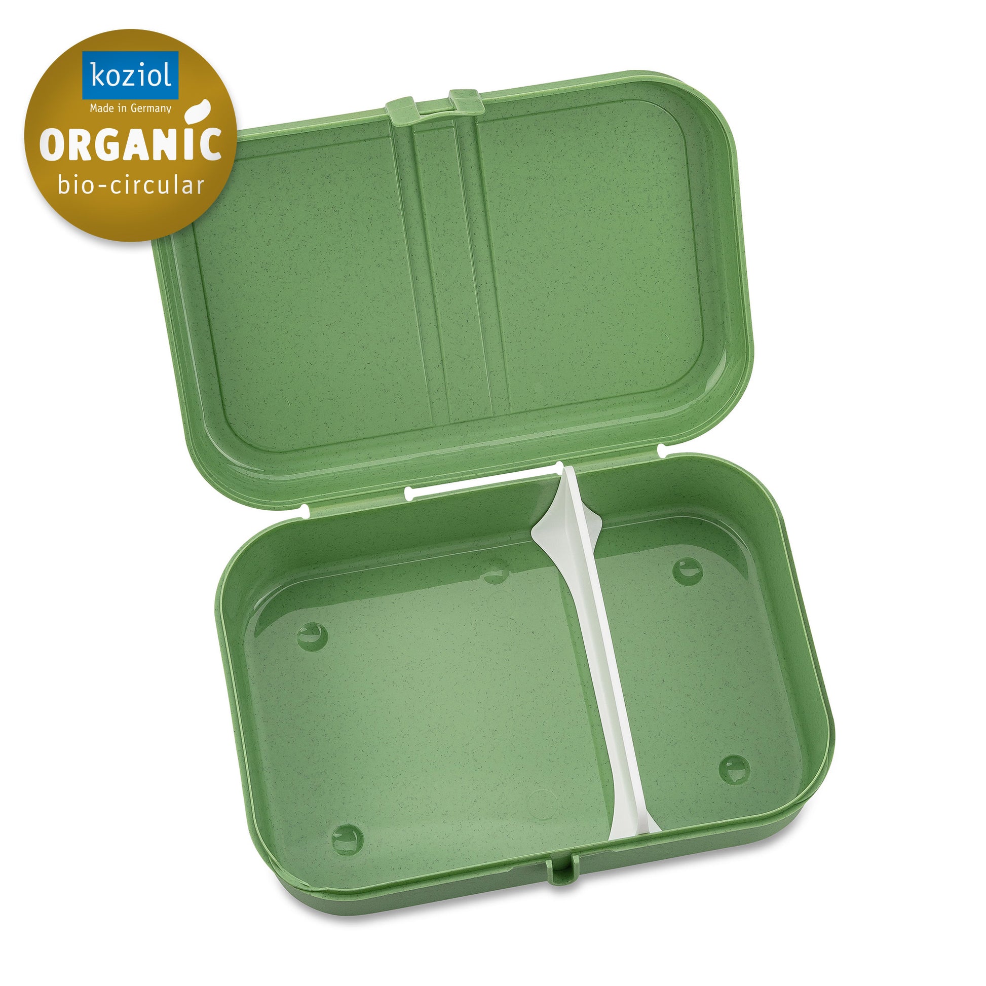 Koziol Pascal L – Lunchbox 23,2 × 16,6 × 6,2 cm, mit Trennsteg, Biokunststoff, grün