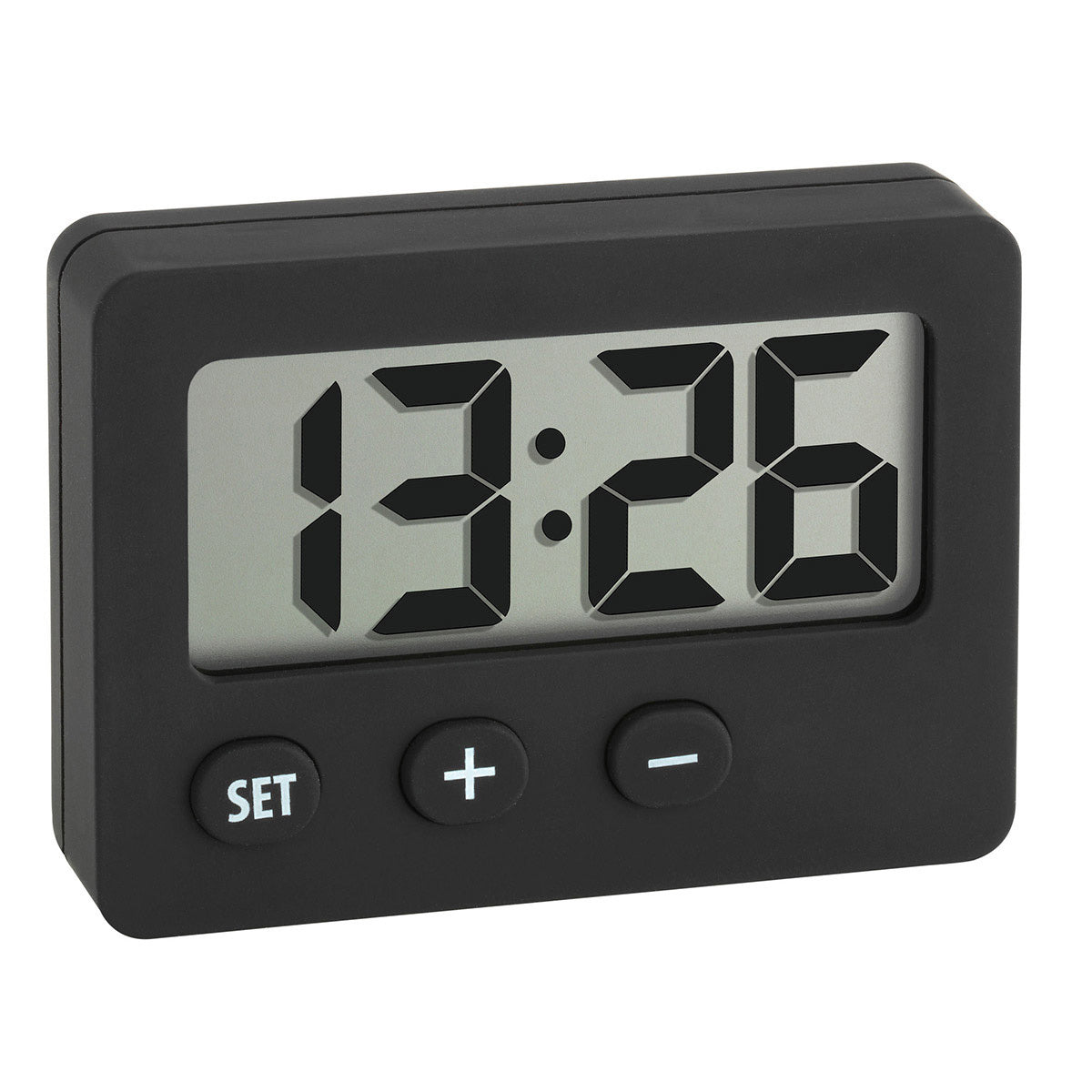 TFA-Dostmann TFA Dostmann Digitalwecker – lautlos, 5,9 × 4,2 × 1,4 cm, schwarz, Kunststoff