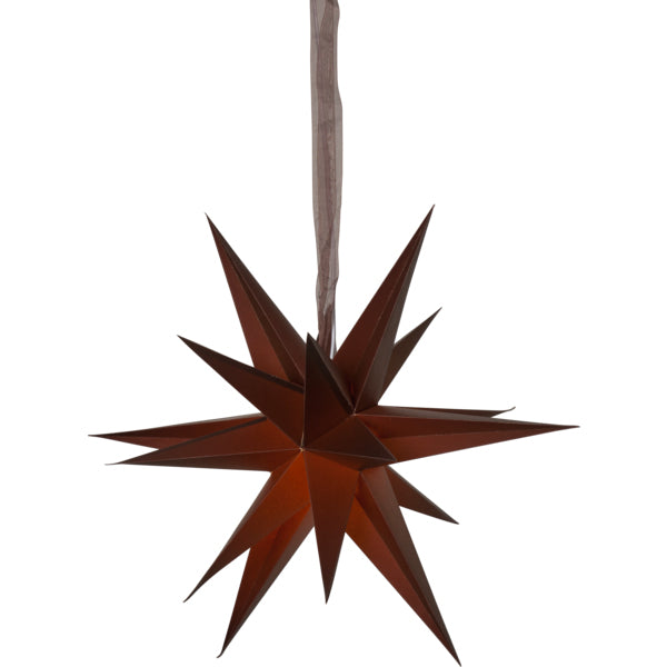 Star Trading Papierstern December – Ø 45 cm, E14 (max. 25 W), IP20, Kabel 5 m – Braun
