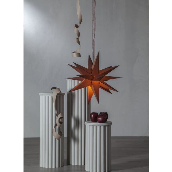 Star Trading Papierstern December – Ø 45 cm, E14 (max. 25 W), IP20, Kabel 5 m – Braun