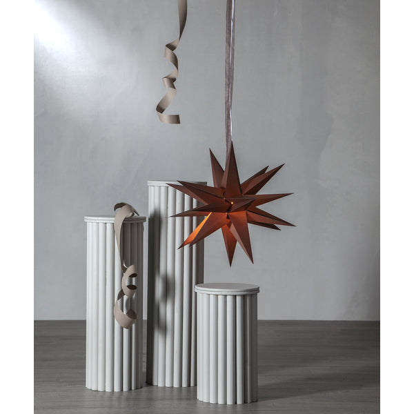 Star Trading Papierstern December – Ø 45 cm, E14 (max. 25 W), IP20, Kabel 5 m – Braun