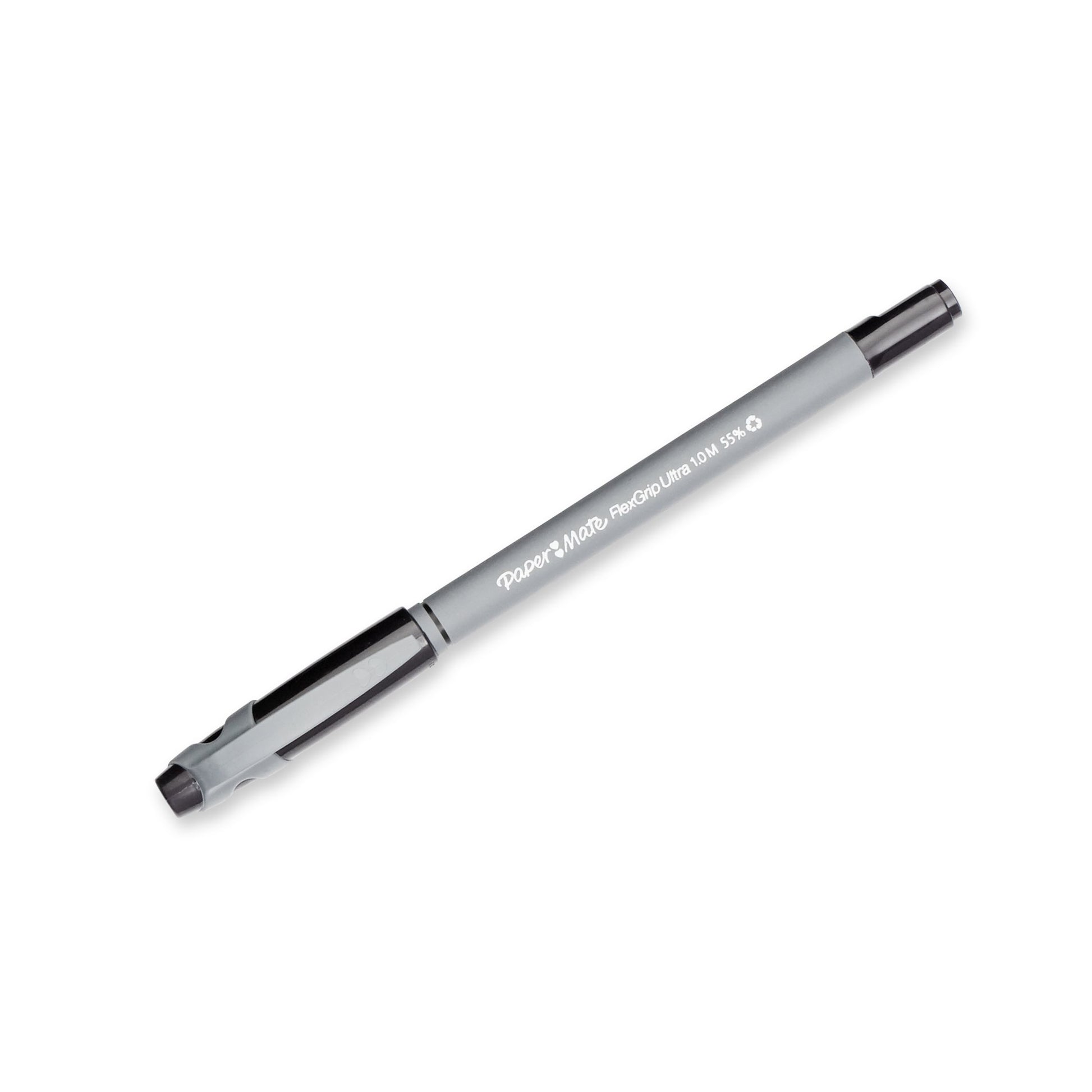 Papermate FlexGrip Ultra Kugelschreiber – 12er Pack, Schwarz, 1 mm Spitze, Deckel, Kunststoff/Gummi