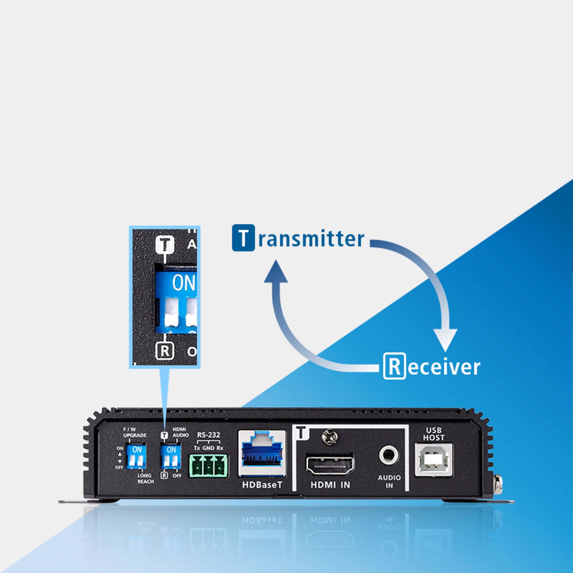 ATEN VE1843 – AV-Sender & Empfänger – 4K UHD, HDBaseT, HDMI, USB (Typ A/B) – Schwarz, Metall