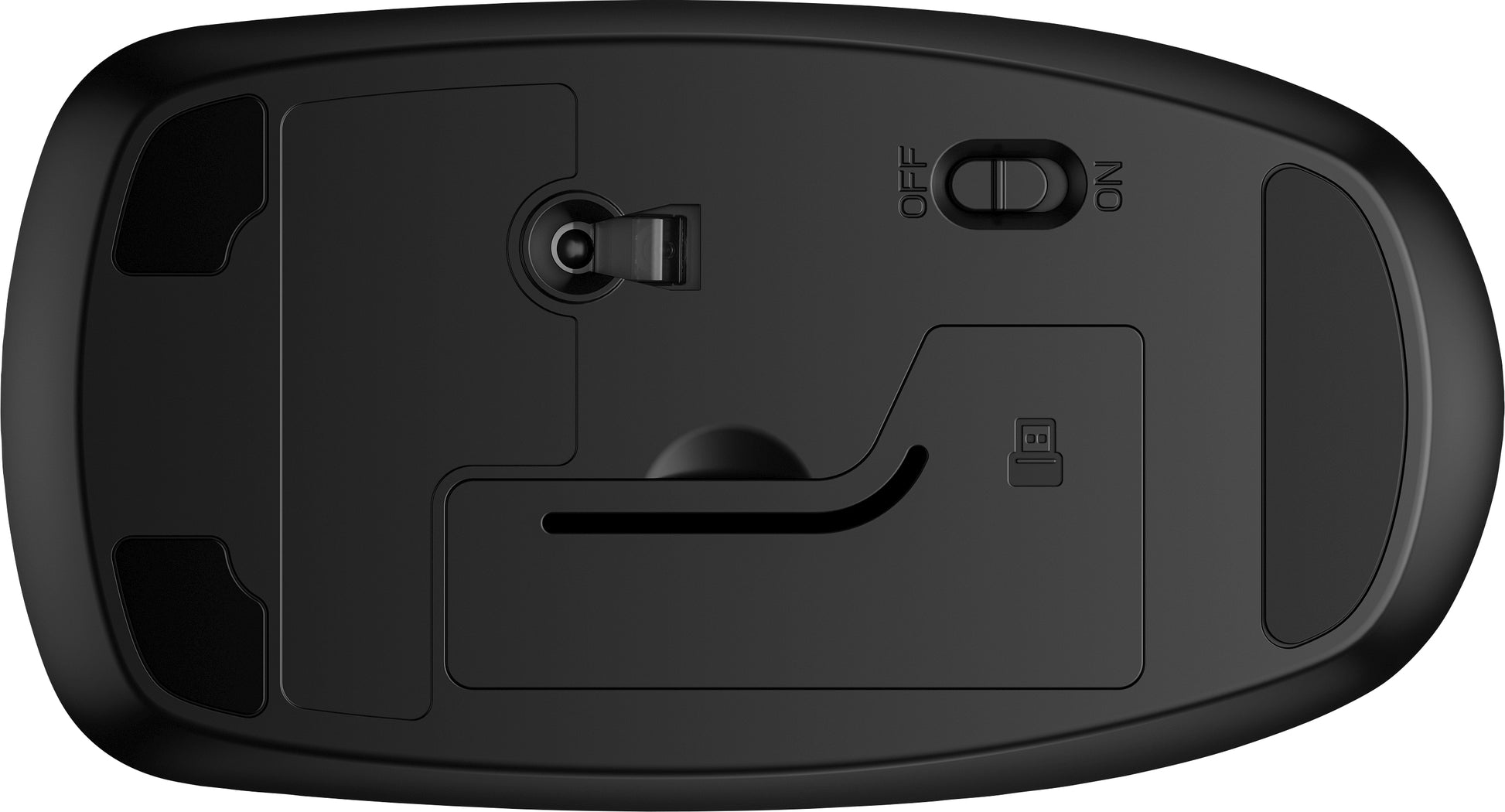 HP 235 Slim – Maus – Kabellos (2,4 GHz), 1600 DPI, beidhändig, Schwarz
