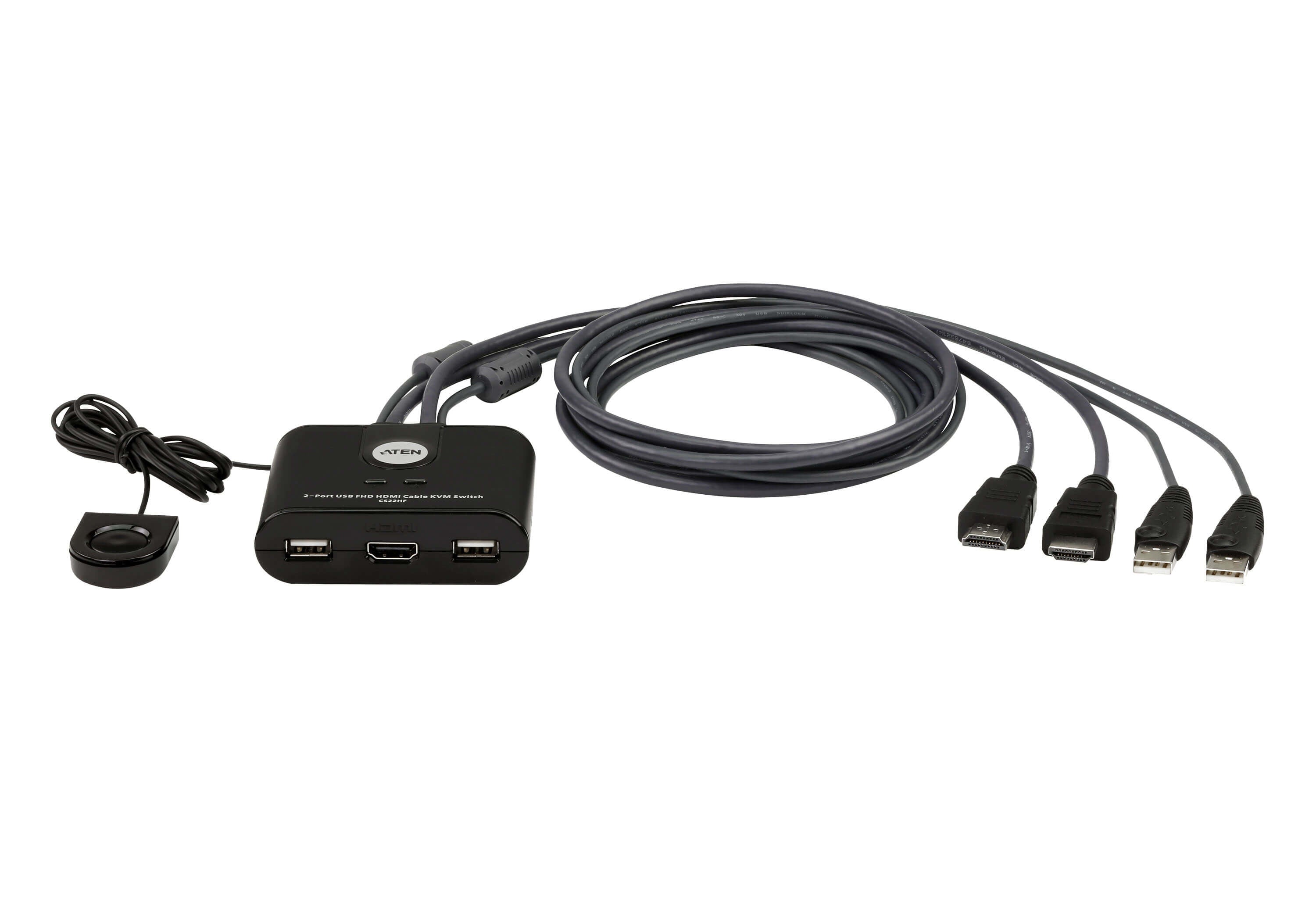ATEN CS22HF – 2-Port HDMI KVM-Switch – 1920 × 1200/60 Hz