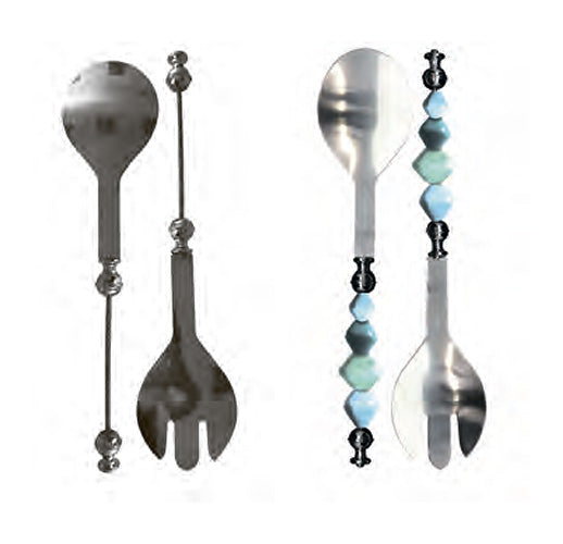 GLOREX Salatbesteck – 24,5 cm, Silber