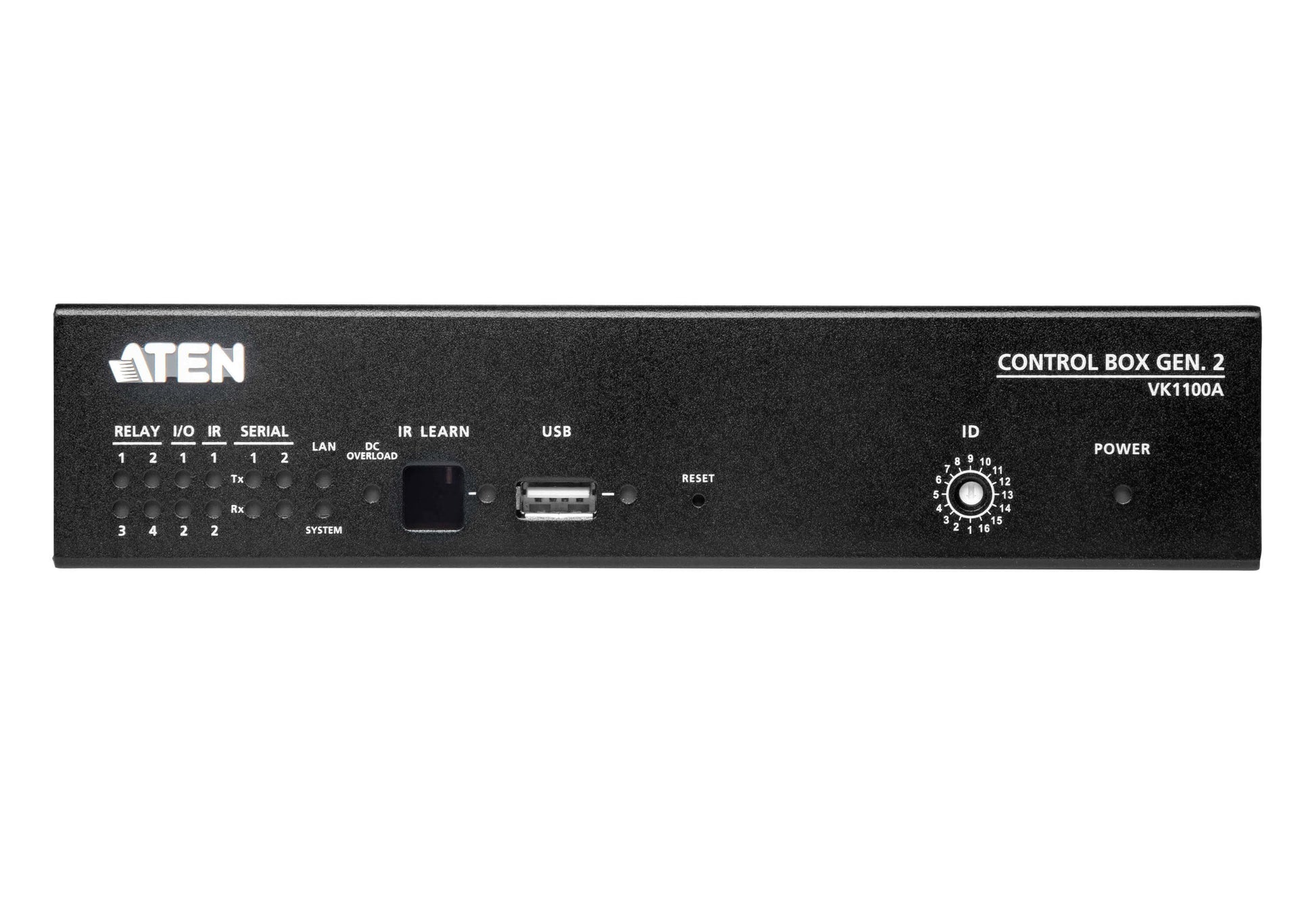 ATEN VK1100A – Kontrollprozessor – RS‑232/422/485 (2/1/1), 8 Relais, IR, Gigabit LAN, 1× USB‑A