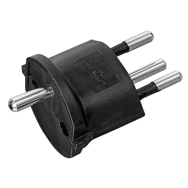 Steffen Fixadapter Typ J (CH) zu Typ E (FR) – 1× Fassung, Kunststoff, Schwarz