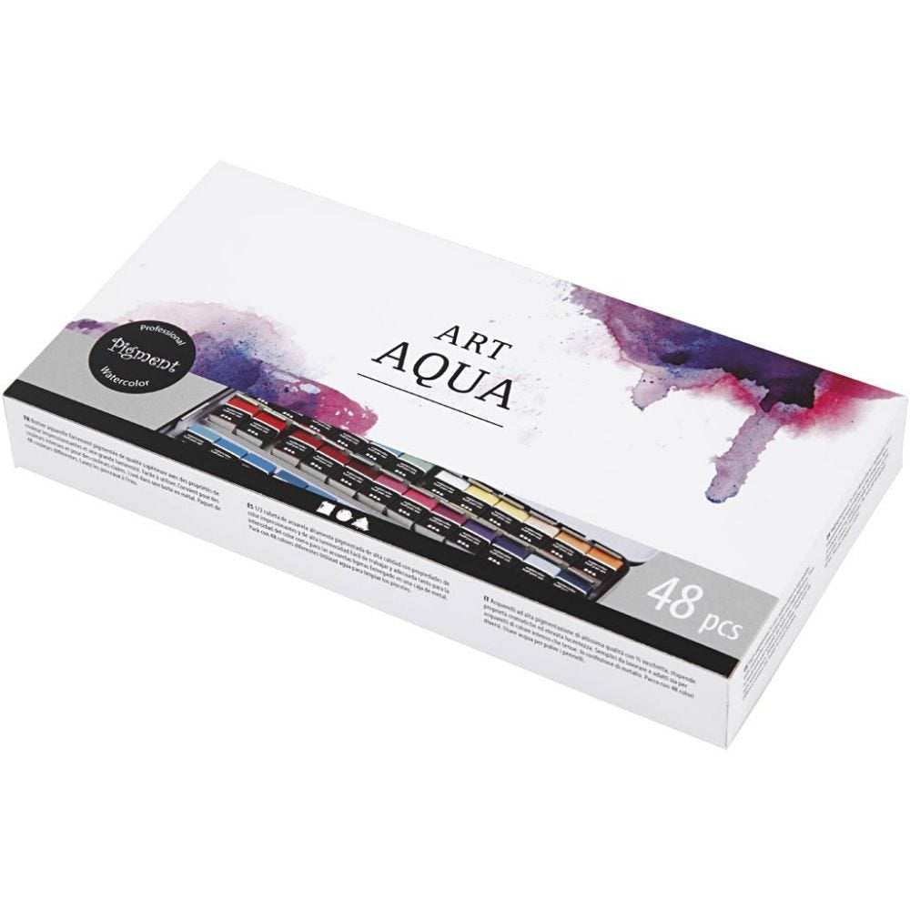 Creativ Company Aquarellfarben – Mehrfarbig, lichtecht – 48 Farben, 48×12 ml (576 ml) – Palette – für Papier