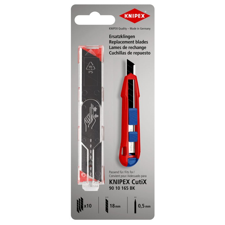 Knipex 90 10 165 Ersatzklingen 18 mm Edelstahl – für CutiX Universalmesser