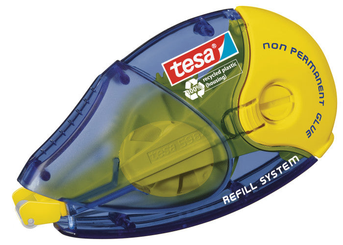 TESA ecoLogo Kleberoller – wiederablösbar, transparent, lösungsmittelfrei, für Papier, Karton, Fotos und mehr