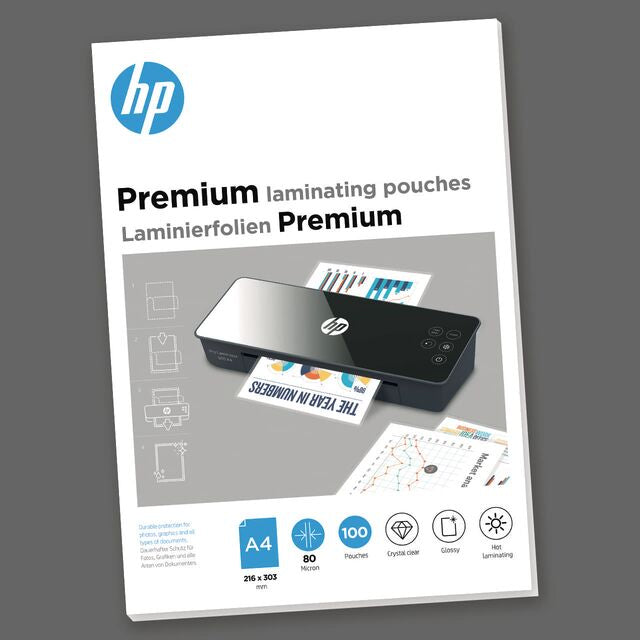 HP 9123 Laminierfolien A4 – 80 µm, glänzend, 100 Stück