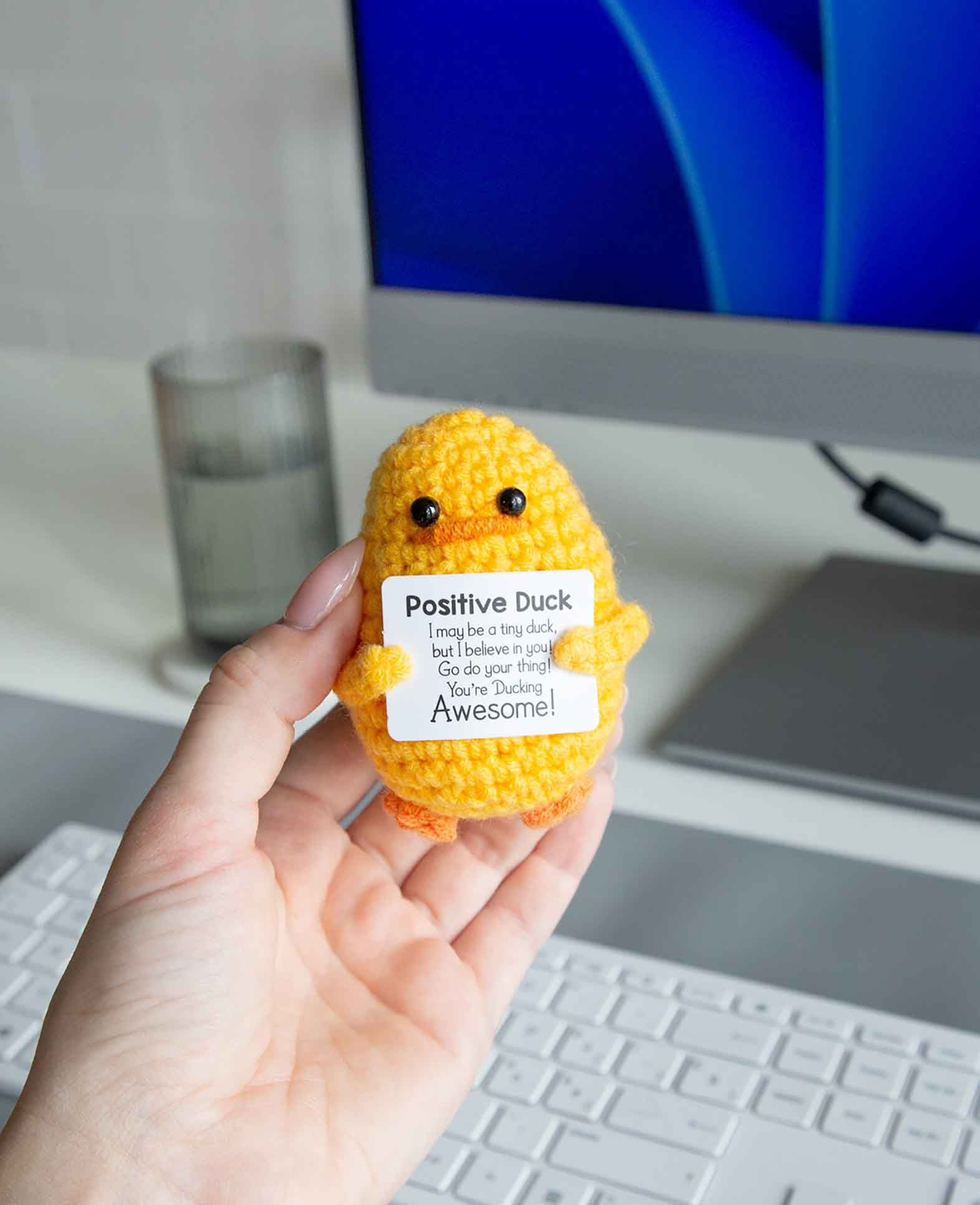 I am Creative Plüschtier Positive Duck – 7,5 cm – mehrfarbig
