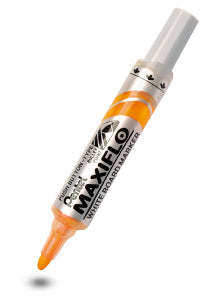 Pentel Whiteboard-Marker Maxiflo MWL5M – Konische Spitze 6 mm – Gelb – Trocken abwischbar – Für Flipcharts