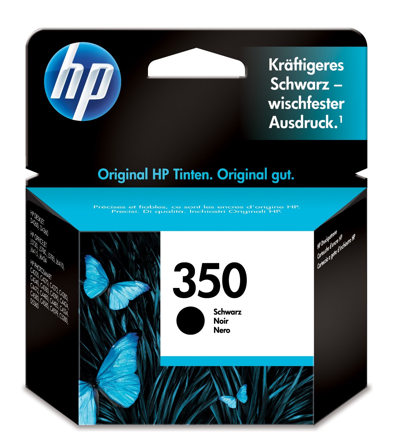 HP 350 Schwarz Tintenpatrone (Original) – 200 Seiten – für DeskJet, OfficeJet, Photosmart