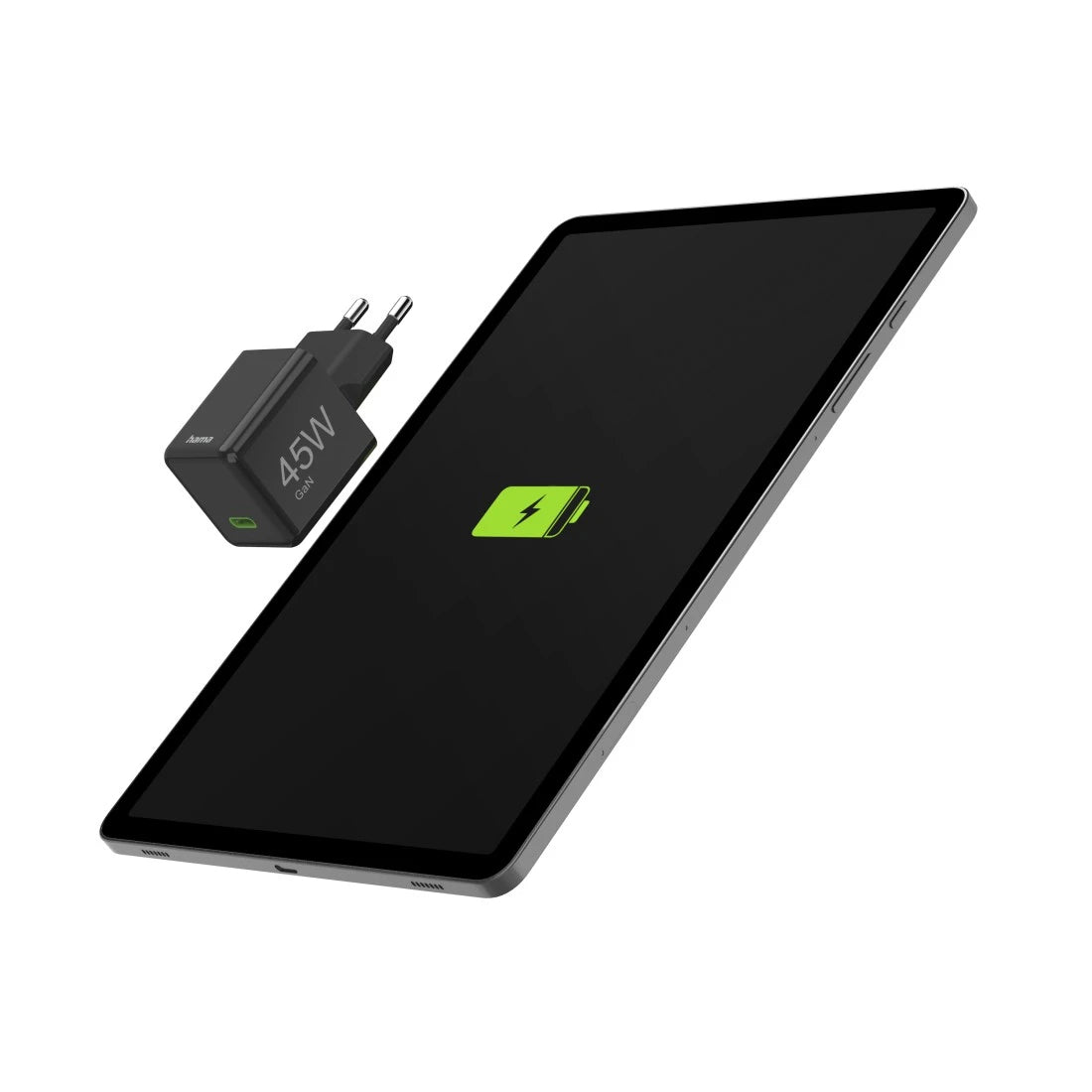 Hama 00201987 USB-Wandladegerät 45 W – USB-C×1 – PD 3.0, QC 3.0, GaN – EU-Stecker (Typ C), Schwarz