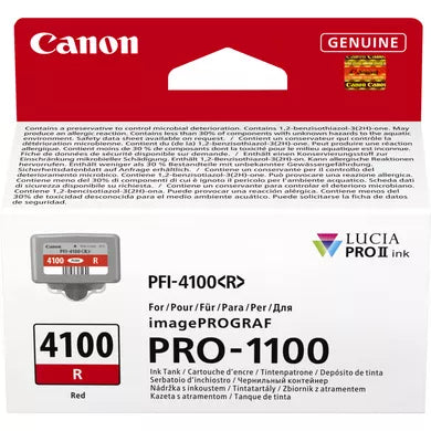 Canon PFI-4100 Rot Tintenpatrone (Original) – 760 Seiten – für ImagePROGRAF PRO-1100