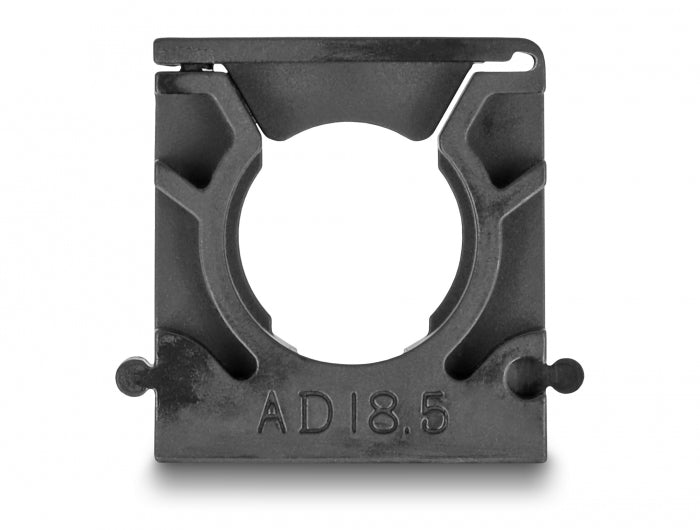 DeLOCK Kabelschlauchhalter – 30 × 35 mm, Kunststoff, Schwarz, mit Verschlussclip, 8er-Pack