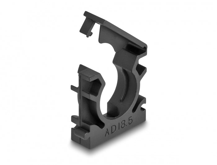 DeLOCK Kabelschlauchhalter – 30 × 35 mm, Kunststoff, Schwarz, mit Verschlussclip, 8er-Pack