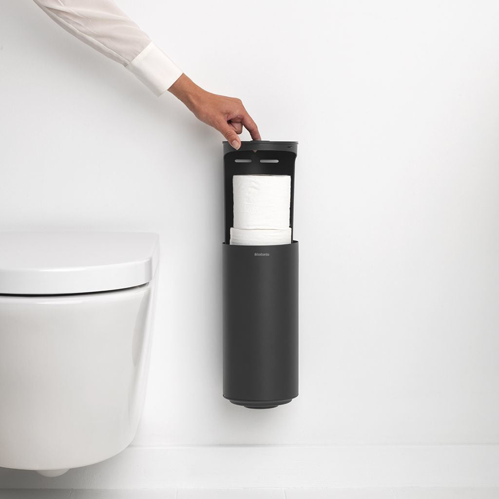 Brabantia WC-Garnitur Mindset – Recycelter Kunststoff, Anthrazit, H 13,7 cm