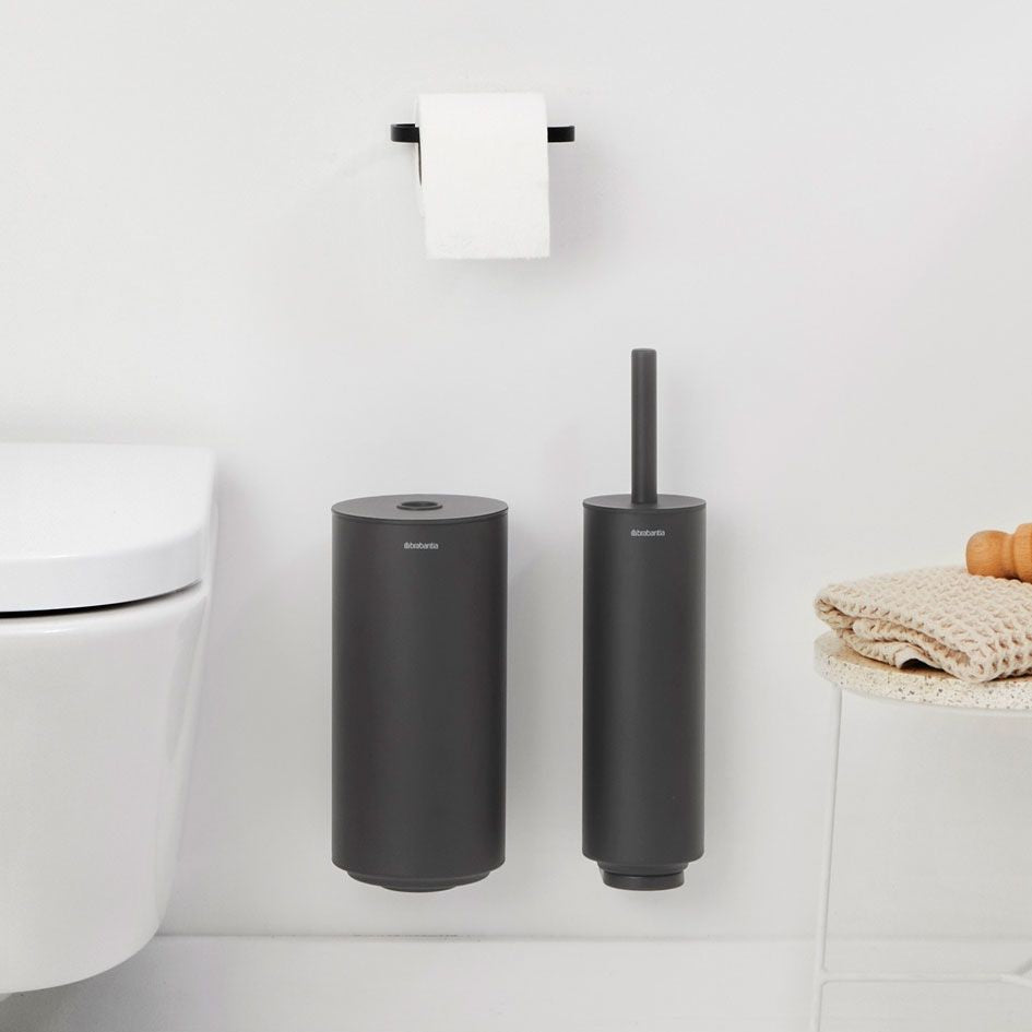 Brabantia WC-Garnitur Mindset – Recycelter Kunststoff, Anthrazit, H 13,7 cm