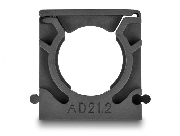 DeLOCK Kabelhalter mit Verschlussclip, Ø 21,2 mm, 4er-Pack – schwarz