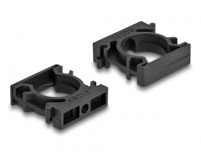 DeLOCK Kabelhalter mit Verschlussclip, Ø 21,2 mm, 4er-Pack – schwarz