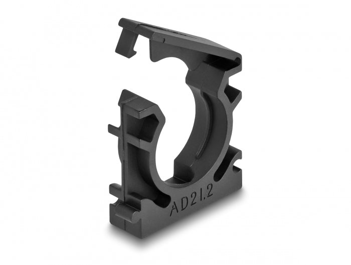 DeLOCK Kabelhalter mit Verschlussclip, Ø 21,2 mm, 4er-Pack – schwarz