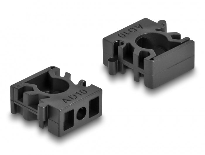 DeLOCK Kabelhalter mit Verschlussclip, Ø 10 mm, 8er-Pack – schwarz