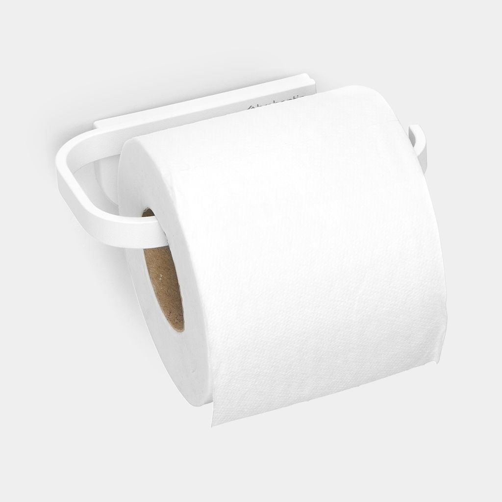 Brabantia MindSet – Toilettenpapierhalter – Kunststoff, weiss, wandmontiert, zum Bohren, 14,5 × 9 × 4,4 cm