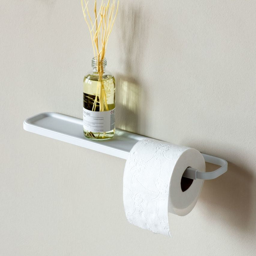 Brabantia MindSet – Toilettenpapierhalter – Kunststoff, weiss, wandmontiert, zum Bohren, 14 × 8,9 × 4,2 cm