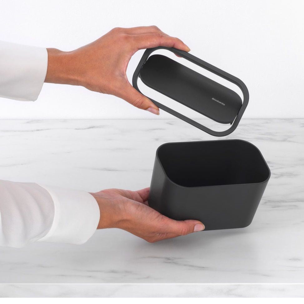 Brabantia Tischabfalleimer MindSet – Recycling-Kunststoff, rechteckig – Anthrazit